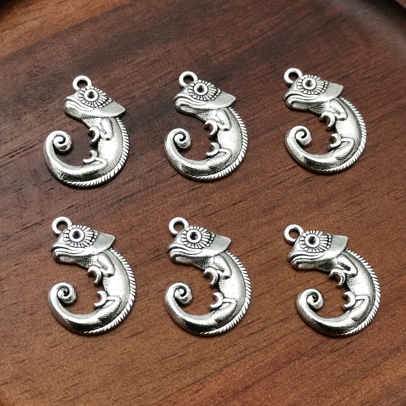 11pcs Retro Lizard Pendants for Handmade Jewelry Making